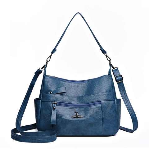 Bolso De Hombro Para Mujer Cuero PU Patrón Litchi Multi-Bolsillo Bandolera Bolso De Mano Informal Color Sólido Estilo Urbano