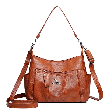 Borsa A Tracolla Da Donna Grande Capacità Tasche Multiple Pelle PU Strutturata Elegante Borsa Versatile Tracolla Regolabile