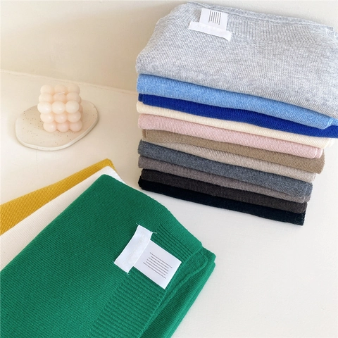 Winter Gebreide Sjaal Warm Effen Kleur Lange Nekwarmer Voor Dames Herfst Mode Accessoires Zachte Dikke Ribbeltextuur