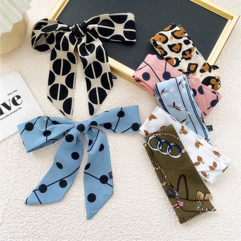 Elegante Smalle Lange Sjaal KunstSatijn Polyester Haarband Tas Lint Mode Nek Decoratie Voor Dames
