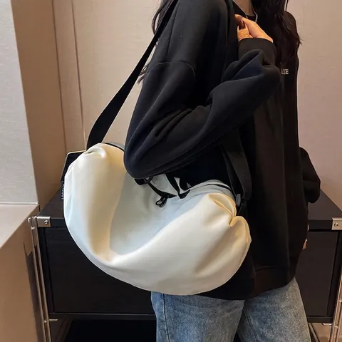Women Large Capacity Shoulder Crossbody Bag Oxford Cloth Dumpling Cloud Shape Retro Versatile Casual Travel Bag