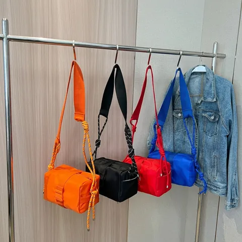 Nylon Crossbody Schoudertas Voor Dames Grote Capaciteit Gevlochten Touwriem Urban Daily Casual Messenger Vierkante Tas