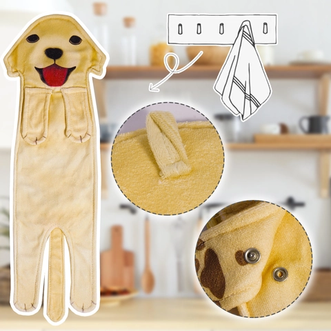 Cute Cartoon Dog Hanging Hand Towel Absorbent Soft Coral Fleece Microfiber Towels For Kitchen Bathroom Decorative Hand Towels