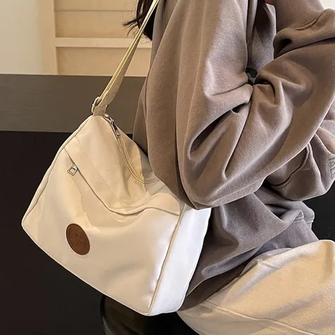 Borsa A Tracolla In Nylon Grande Capacità Da Donna Con Tracolla Regolabile Borsa A Spalla Impermeabile Casual Con Tasca