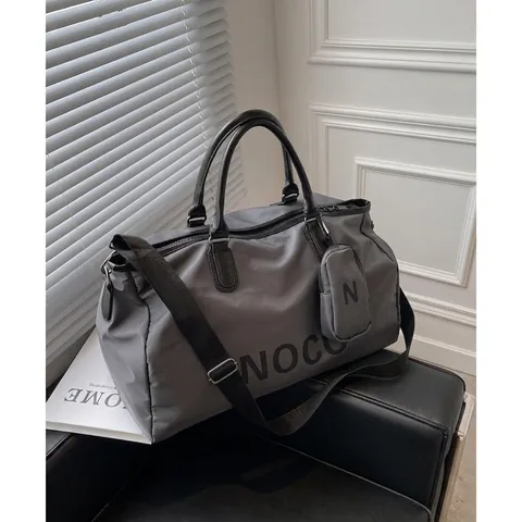 Borsa Da Viaaggio Grande Capacità Impermeabile Nylon Palestra Sport Mano Con Mini Pochette Tracolla Regolabile Unisex