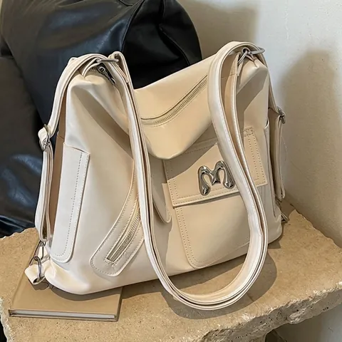 Borsa A Spalla Da Donna Grande Capacità Pelle PU Retro Hobo Zaino Tasche Multiple Con Cerniera Moda Pendolare Borsa Versatile