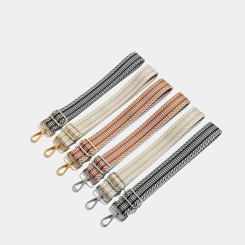 Tracolla Larga Regolabile Ricambio Cinghia Per Borsa Ricamo Geometrico Stile Boho Poliestere Con Ganci In Metallo
