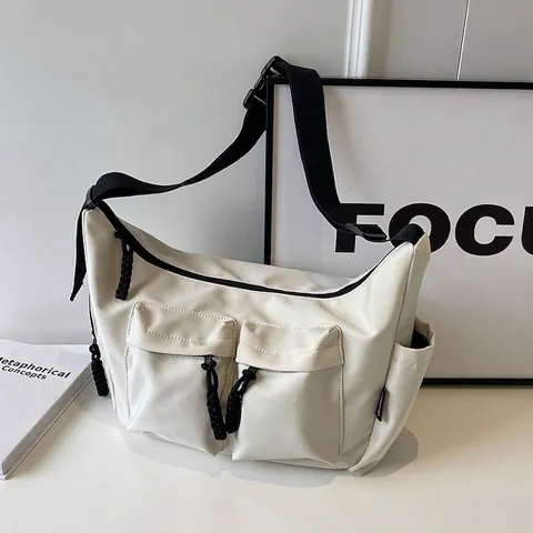 Women Large Capacity Oxford Cloth Messenger Bag Multi-Pocket Dumpling Shape Casual Workwear Crossbody Shoulder Bag