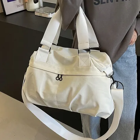 Borsa Tote Grande Capacità Nylon Leggero Impermeabile Pendolare Viaggio Fitness Spalla Donna