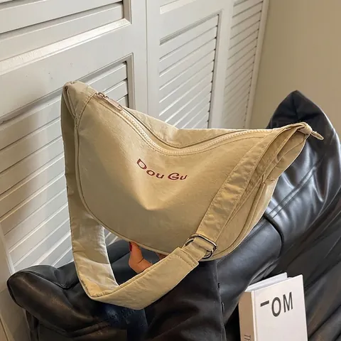 Borsa A Tracolla Nylon Dumpling Grande Capacità Borsa A Spalla Mezzaluna Per Donna Versatile Trendy