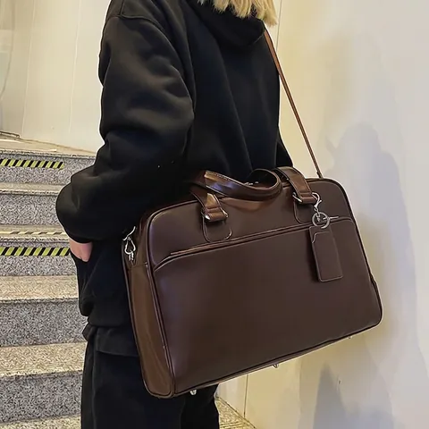 Grote Capaciteit PU Leren Tote Handtas Vintage Crossbody Tas Voor Vrouwen Woon-Werkverkeer Werk School Retro Stijl