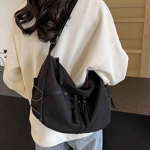 Borsa A Tracolla Grande Capacità Nylon Tasche Multiple Borsa A Spalla Casual Borsa Messenger Con Tracolla Regolabile Stile Streetwear