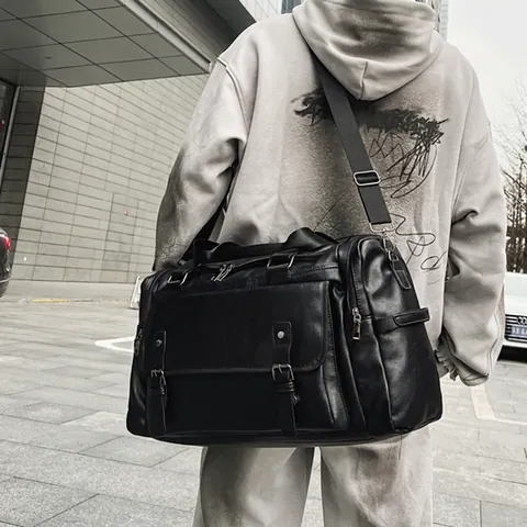 Bolso De Viaje De Gran Capacidad En Cuero PU Con Múltiples Bolsillos Bolso De Mano Para Negocios Deportes Gimnasio Fin De Semana