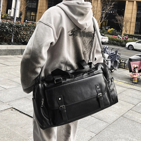 Bolso De Viaje De Gran Capacidad En Cuero PU Con Múltiples Bolsillos Bolso De Mano Para Negocios Deportes Gimnasio Fin De Semana