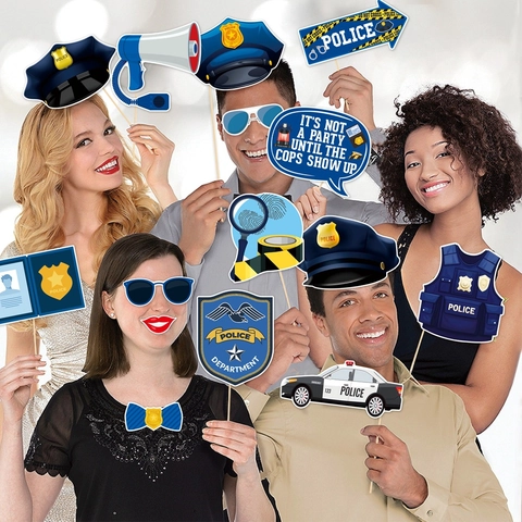 Accessori Per Fotobox A Tema Polizia Cartone Portatili Per Decorazioni Di Feste Di Compleanno Laurea Divertenti Novità