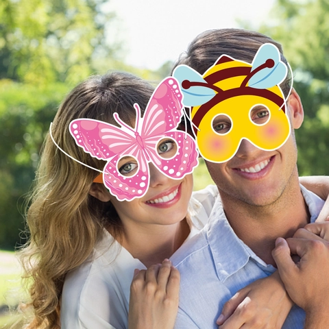 Insekten Thema Party Papier Masken Mit Elastischem Seil Cartoon Schmetterling Biene Marienkäfer Foto Requisiten Kostüm Zubehör