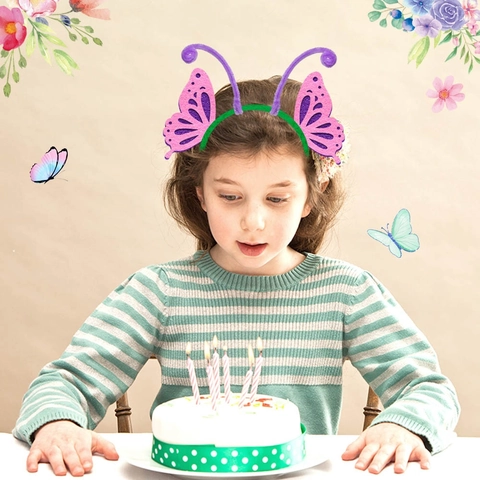 Cerchietto Tema Insetti Farfalla Ape Coccinella Feltro Accessori Foto Festa Compleanno Bambini Stile Cartone Animato