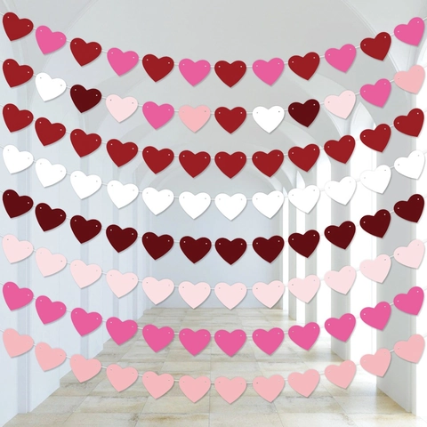 Ghirlanda Di Cuori In Carta Per San Valentino Banner Decorazione Appesa Per Matrimonio Anniversario Festa Romantica Sfondo