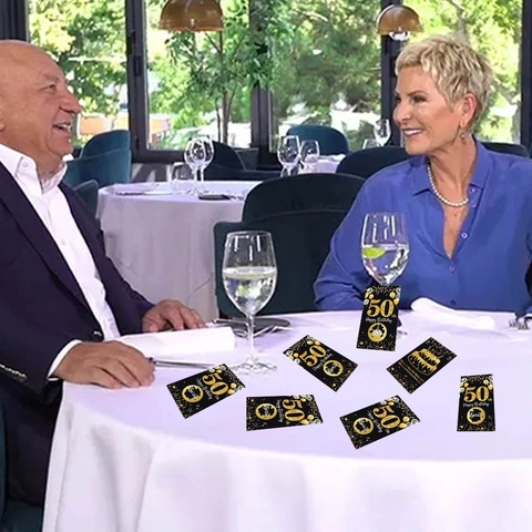 Gratta E Vinci Compleanno Carte Gioco Tema Nero Oro Traguardo Anniversario Festa Attività Di Lotteria Interattiva Per Adulti