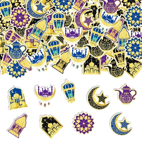 Coriandoli Da Tavolo Ramadan Eid Luna Stella Lanterna Moschea Cartoncino Per Celebrazione Islamica Decorazione Compleanno