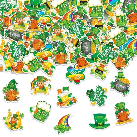 St Patricks Day Table Scatter Confetti Shamrock Leprechaun Rainbow Paper Decorations Irish Party