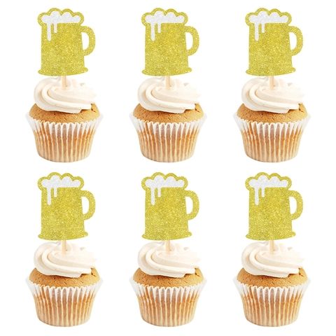 Decorazioni Per Torte A Forma Di Boccale Di Birra Glitterate Per Oktoberfest Compleanno Dessert Fai Da Te