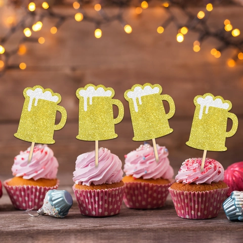 Decorazioni Per Torte A Forma Di Boccale Di Birra Glitterate Per Oktoberfest Compleanno Dessert Fai Da Te