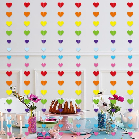 Ghirlanda Di Cuori Arcobaleno Di Carta Decorazione Appesa Per Mese Dell'Orgoglio Festa Compleanno Colorato