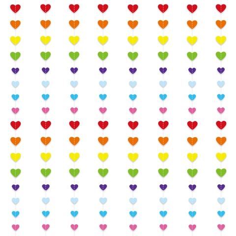 Ghirlanda Di Cuori Arcobaleno Di Carta Decorazione Appesa Per Mese Dell'Orgoglio Festa Compleanno Colorato