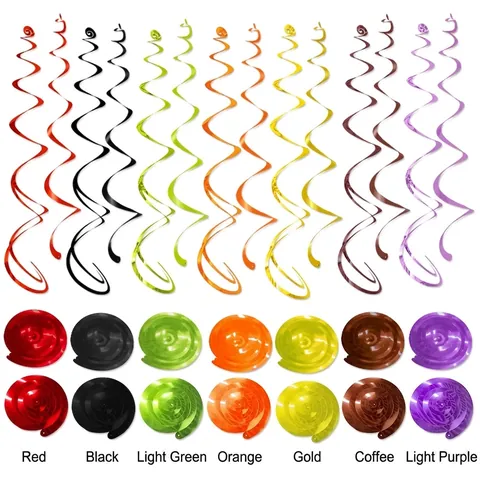 Hanging Spiral Swirl Decorations Shiny Metallic PVC Ceiling Ornaments For Birthday Wedding Party Event Festive Decor