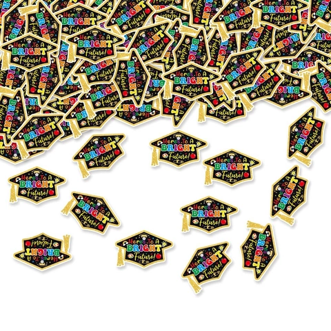 Coriandoli Per Festa Di Laurea Forma Di Tocco Decorazione Da Tavolo In Carta Cappello Da Studioso Nero Oro Glitter Articoli Per Feste