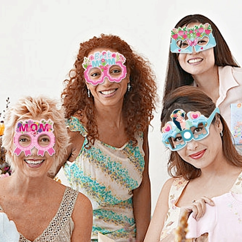 Muttertag Papier Deko Brillen Blumen Herz Fotorequisiten Party Dekoration Für Mama Geburtstag