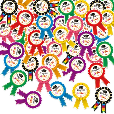 Adesivi Per Laurea Etichette Nastro Premiazione Colorato Congrats Grad Motivo Cappello Per Decorazione Festa Sigillo Busta