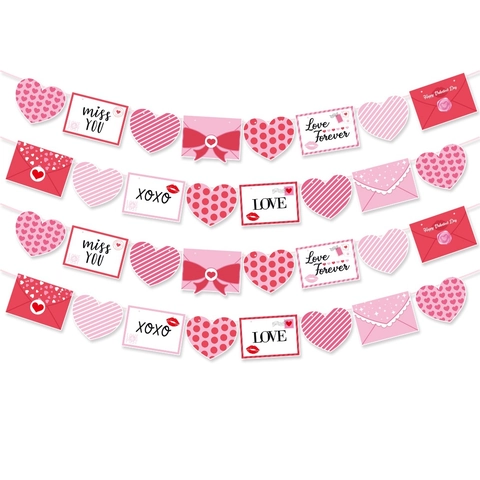 Valentine Day Herz Umschlag Banner Papier Girlande Romantische Hochzeit Party Verlobung Vorschlag Hintergrund Dekoration