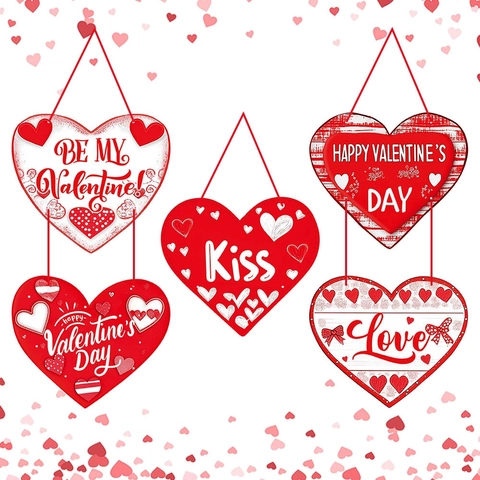 Valentinstag Herz Türbehang Papier Karton Romantische Wanddeko DIY Party Hochzeit Heiratsantrag