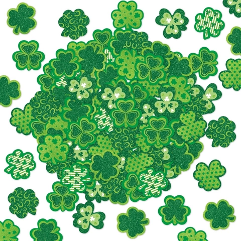 Kleeblatt Konfetti Papier Dekorationen St Patricks Day Grüner Glitzer Irische Party Deko Kuchendeckel DIY Wandaufkleber