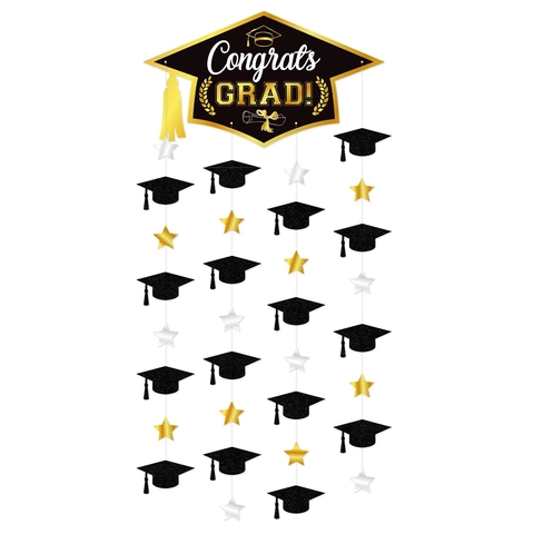 Congratulazioni GRAD Decorazione Per Festa Di Laurea Banner Appeso Carta Cappello Da Dottore Pendente Stella Ornamento Porta Forniture Celebrazione