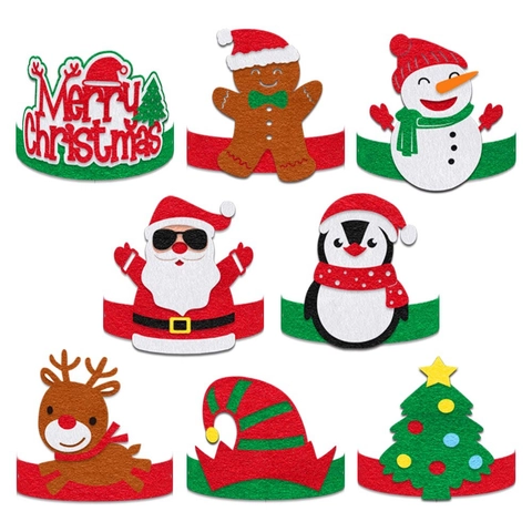 Cappelli Per Feste Di Natale Copricapo In Feltro Per Babbo Natale Renna Pinguino Decorazione Natalizia Oggetti Scena Foto DIY