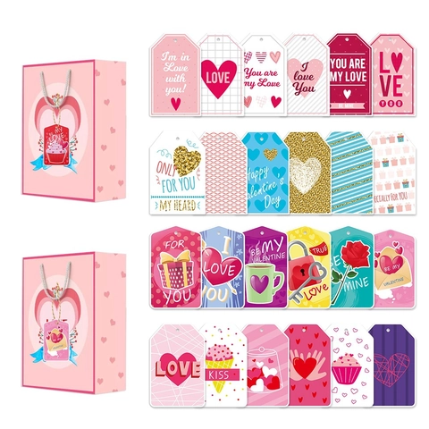 Etichette Regalo San Valentino Carta Forma Cuore Etichette Appese Decorazione Festa Romantica DIY Con Corda