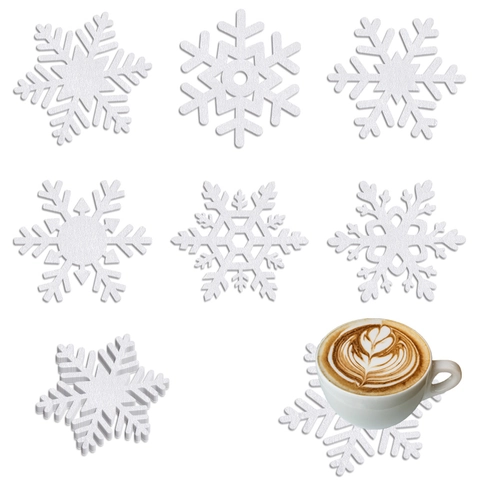 Posavasos Copo De Nieve Blanco Tela No Tejida Navidad Fiesta Mesa Decoración Invierno Adorno Hogar