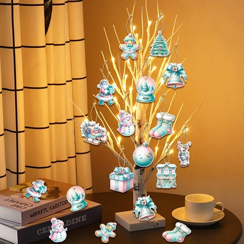 Etiquetas Colgantes De Navidad Adornos De Cartón Para Árbol Color Macarón Hombre De Jengibre Muñeco Nieve Suministros De Fiesta