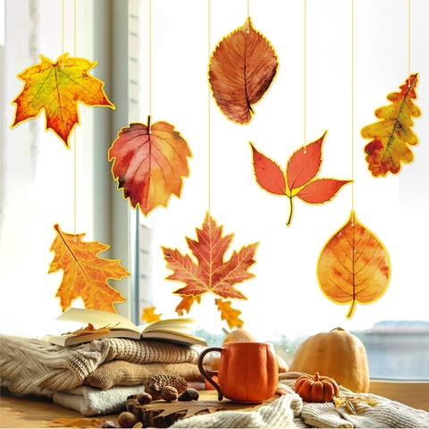 Erntedankfest Herbst Ahornblätter Hängende Dekorationen Doppelseitiger Karton Herbsternte Party Ornament Haus Wanddekor