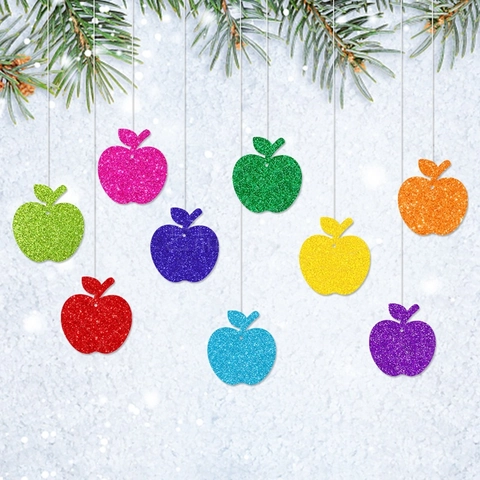 Decorazioni Appese Di Carta Glitterata Mela Pendenti In Cartoncino Colorato Per Festa Di Ritorno A Scuola Aula Fai Da Te