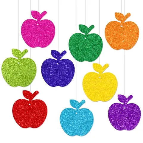 Decorazioni Appese Di Carta Glitterata Mela Pendenti In Cartoncino Colorato Per Festa Di Ritorno A Scuola Aula Fai Da Te