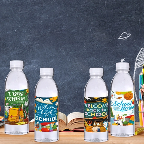 Etiquetas De Botella De Agua De Regreso A La Escuela Pegatinas Autoadhesivas Para Fiesta De Escuela Primaria Tema De Búho