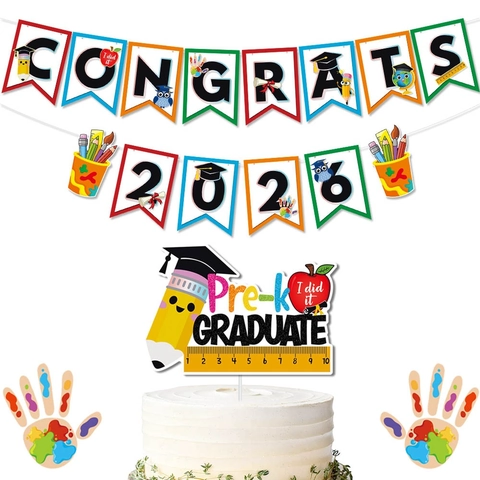 Congratulazioni Decorazioni Per La Laurea Striscione In Carta E Decorazione Per Torta Per Scuola Materna Colorato