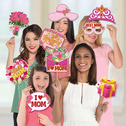 Accessori Per Foto Booth Festa Della Mamma Carta Luccicante Portatile Per Decorazione Di Festa Divertente