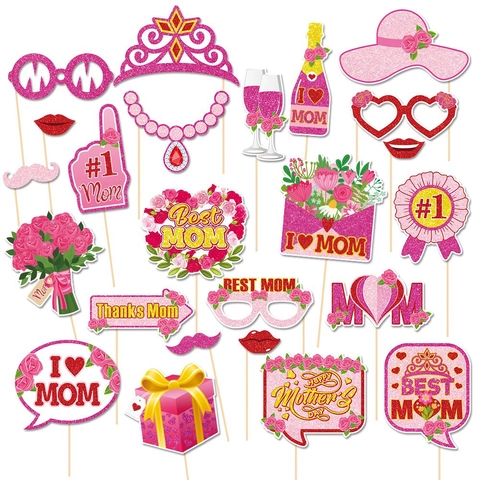 Accessori Per Foto Booth Festa Della Mamma Carta Luccicante Portatile Per Decorazione Di Festa Divertente