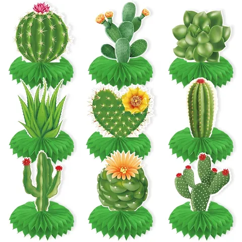 Centrotavola A Nido Ape Cactus E Piante Grasse Carta Decorazioni Scrivania Festa Estate Hawaii Luau