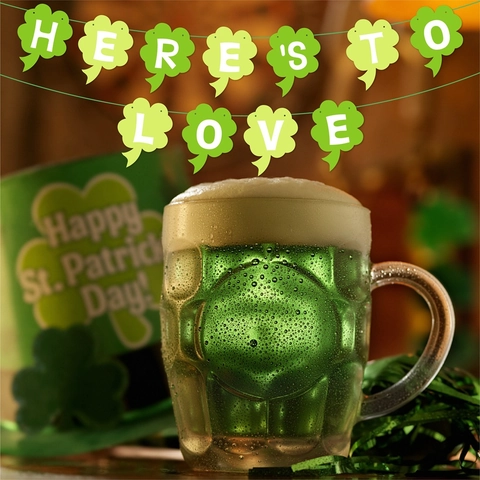 Banner Trifoglio Giorno San Patrizio Ghirlanda Shamrock Carta Verde Lucky Decorazioni Appese Festa Festival Irlandese Casa